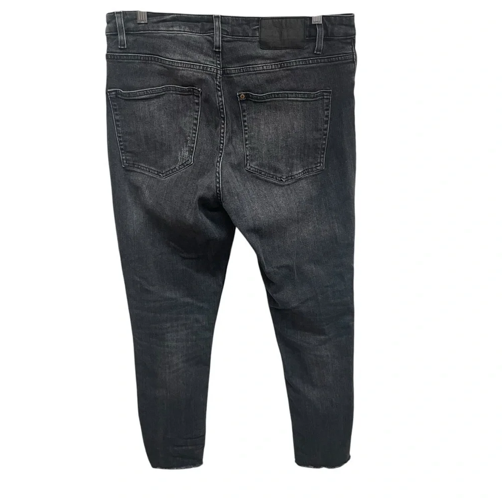 H&M skinny ankle high waist skinny jeans black buttonfly size 33